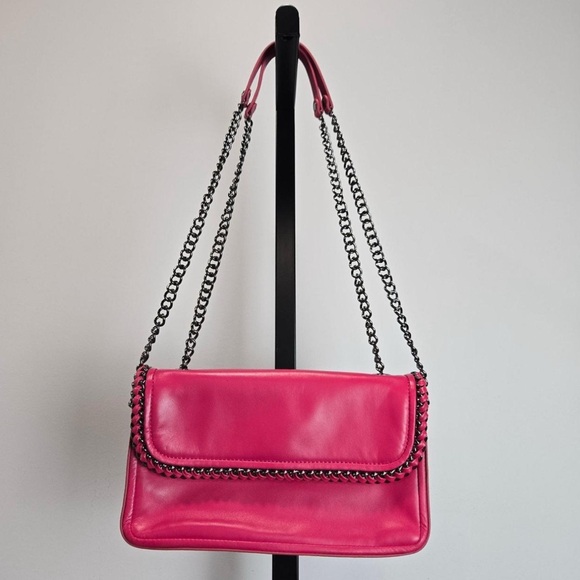 henri bendel Handbags - Henri Bendel Lamb Skin Leather Pink Chain Shoulder Bag with Gunmetal Hardware